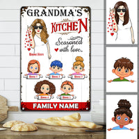 Personalized Mom Grandma Kitchen Metal Sign JL82 95O34 thumb 1