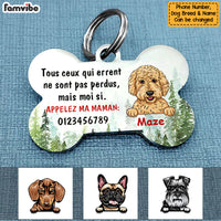 Personalized Dog Lost Chien French Bone Pet Tag AP94 81O58 thumb 1