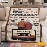 Personalized Anniversary Gift For Couples Turn Back The Clock Blanket 30668 thumb 1