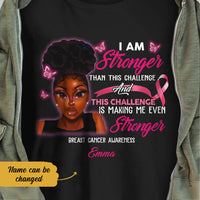 Personalized Challenge Me Breast Cancer BWA T Shirt AG101 28O58 thumb 1