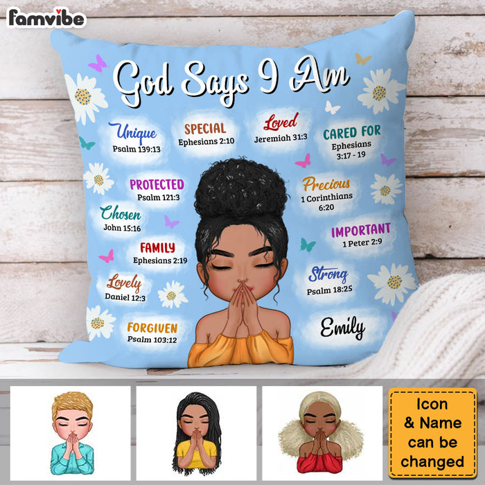 Personalized Gift For Woman Affirmation God Says Pillow 31518 1