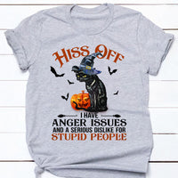 Black Cat Hiss Off Halloween Gold T Shirt JL175 85O58 thumb 1