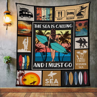 The Sea Is Calling I Must Go Fleece Blanket JN252 30O47 thumb 1