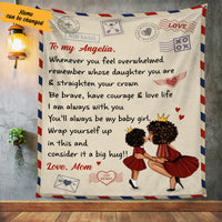 Personalized To MyDaughther Letter A Big Hug Fleece Blanket AG51 73O36 thumb 1