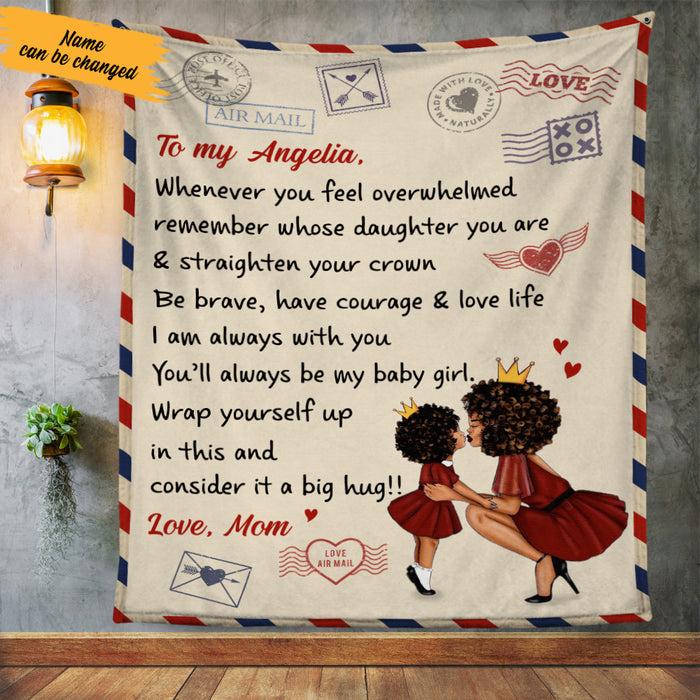 Personalized To MyDaughther Letter A Big Hug Fleece Blanket AG51 73O36 1