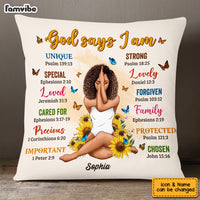 Personalized God Says Daughter Sunflowers Pillow SB52 32O53 thumb 1