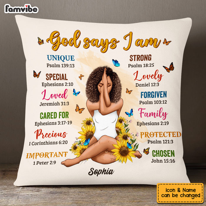 Personalized God Says Daughter Sunflowers Pillow SB52 32O53 1