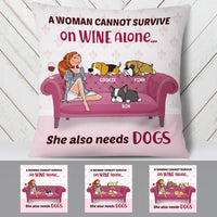 Personalized Dog And Wine Custom Pillow SB252 67O58 (Insert Included) thumb 1