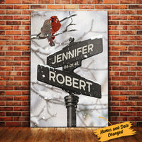 Personalized Husband Wife Wedding Cardinal Street Sign Canvas JL271 85O34 thumb 1