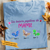 Personalized Grandma Butterfly Grand-mère French T Shirt AP95 30O53 thumb 1