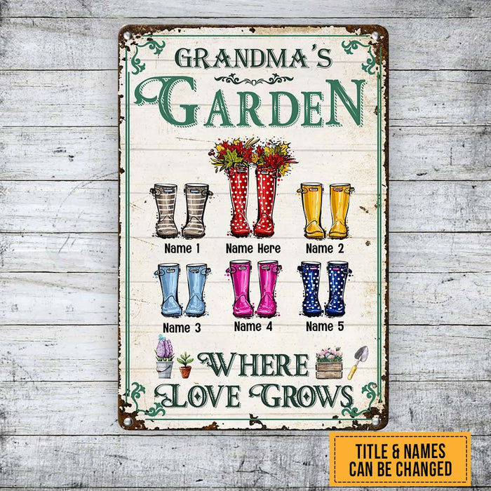Personalized Grandma Garden Metal Sign JN302 26O58 1