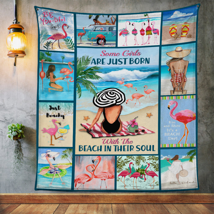 Beach Soul Girl Fleece Blanket JN291 65O47 1