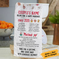 Personalized Couple Recipe Kitchen Towel DB141 30O53 thumb 1
