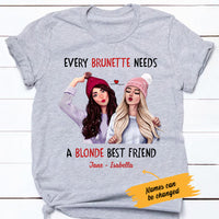 Personalized Girl Friends Brunette And Blonde T Shirt AG61 67O47 thumb 1