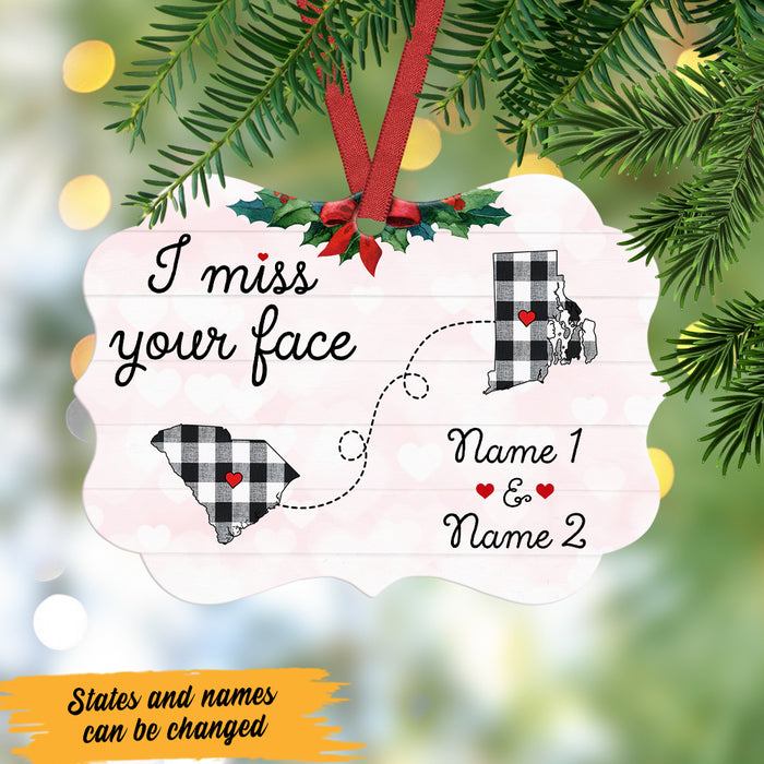 Personalized Long Distance Miss Your Face Benelux Ornament NB184 30O47 1