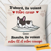 Personalized Dog Steal Couch French Chien Pillow AP1311 81O58 (Insert Included) thumb 1