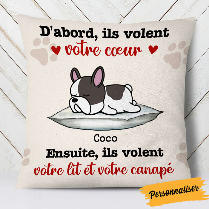 Personalized Dog Steal Couch French Chien Pillow AP1311 81O58 (Insert Included) 1