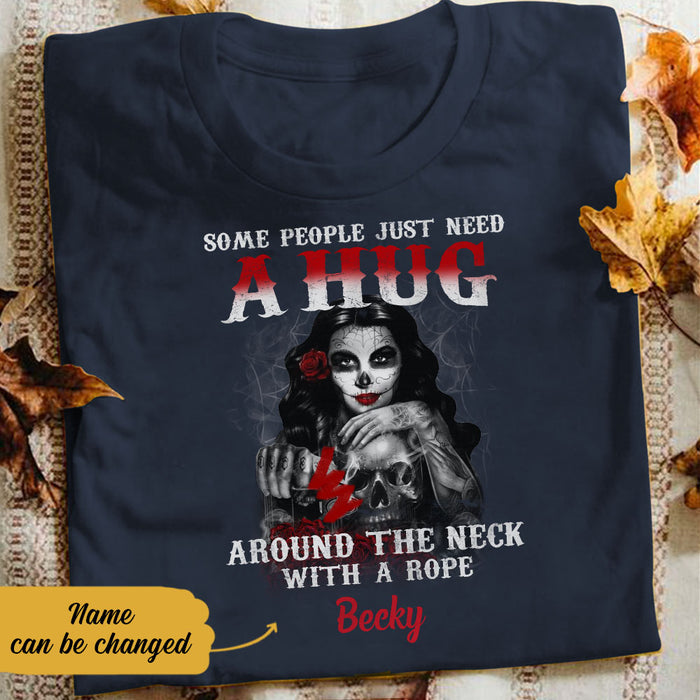 Personalized Skull Hug Around The Neck T Shirt JL304 95O58 1