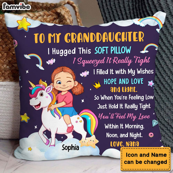 Personalized Gift For Granddaughter Unicorn Hug This Pillow 30805 1