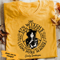 Personalized Halloween Witch Percentage White T Shirt JL151 30O53 thumb 1