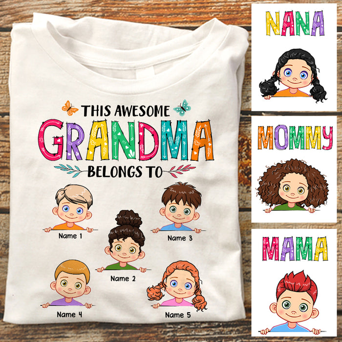 Personalized Awesome Mom Grandma T Shirt JL73 95O47 1