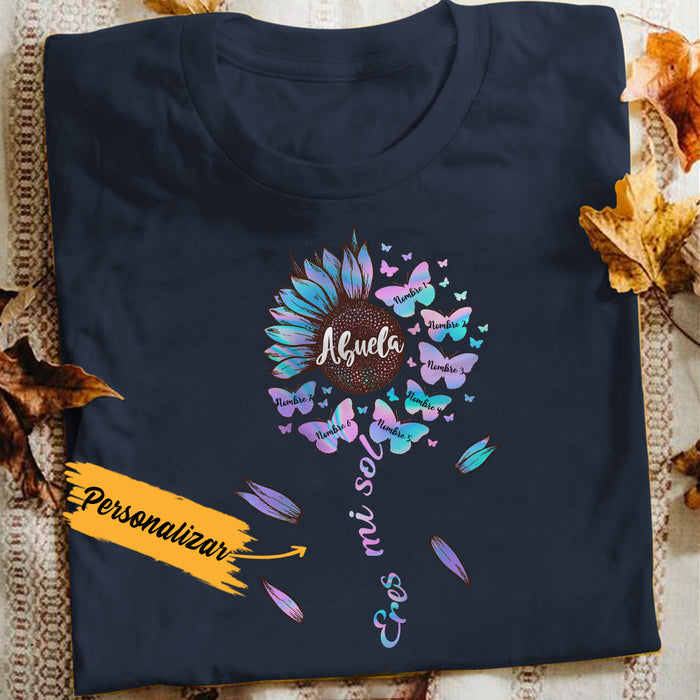 Personalized Grandma Sunflower Spanish Abuela T Shirt MY32 95O36 1