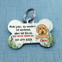 Personalized Dog Lost Hund German Bone Pet Tag AP93 81O58 thumb 1