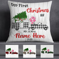 Personalized Red Truck Camper First Christmas Couple  Pillow SB252 95O58 (Insert Included) thumb 1