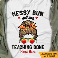 Personalized Teacher Messy Bun T Shirt JN82 95O47 thumb 1