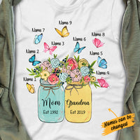 Personalized Mom Grandma Flower Art T Shirt MY37 67O34 thumb 1