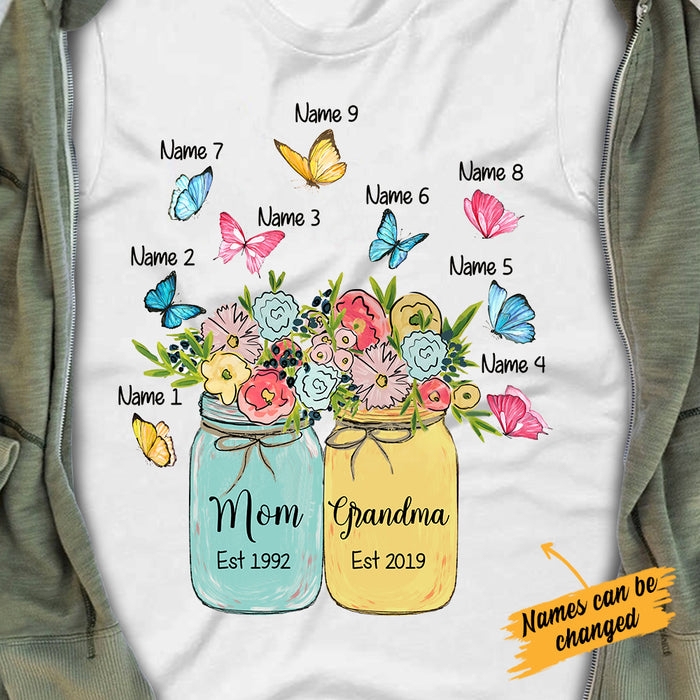 Personalized Mom Grandma Flower Art T Shirt MY37 67O34 1