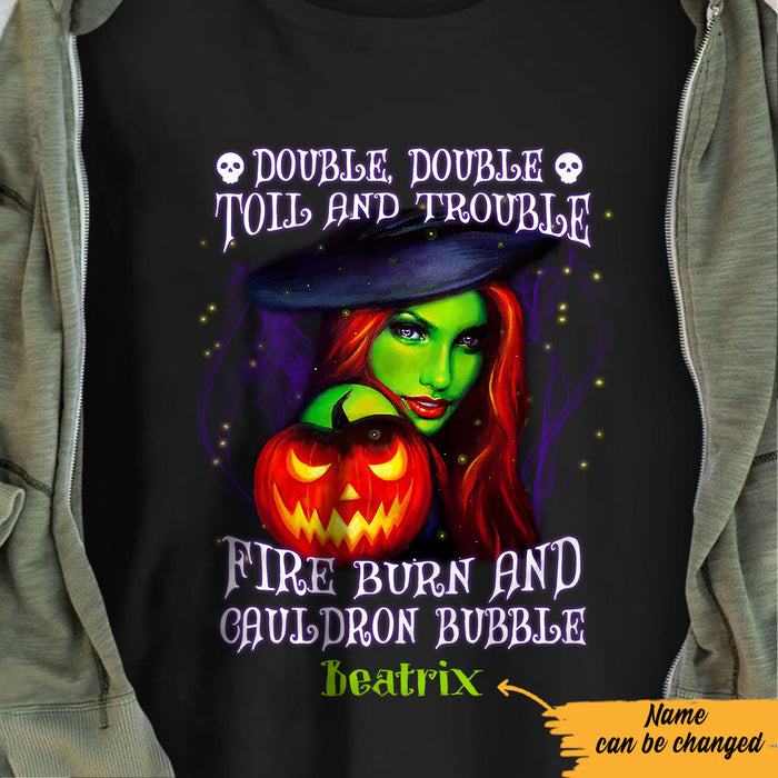 Personalized Double Trouble Witch Halloween T Shirt JL174 29O57 1