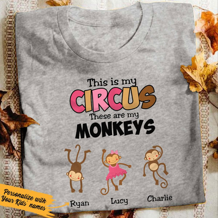 Personalized Monkey Mom  White T Shirt JN165 85O53 1