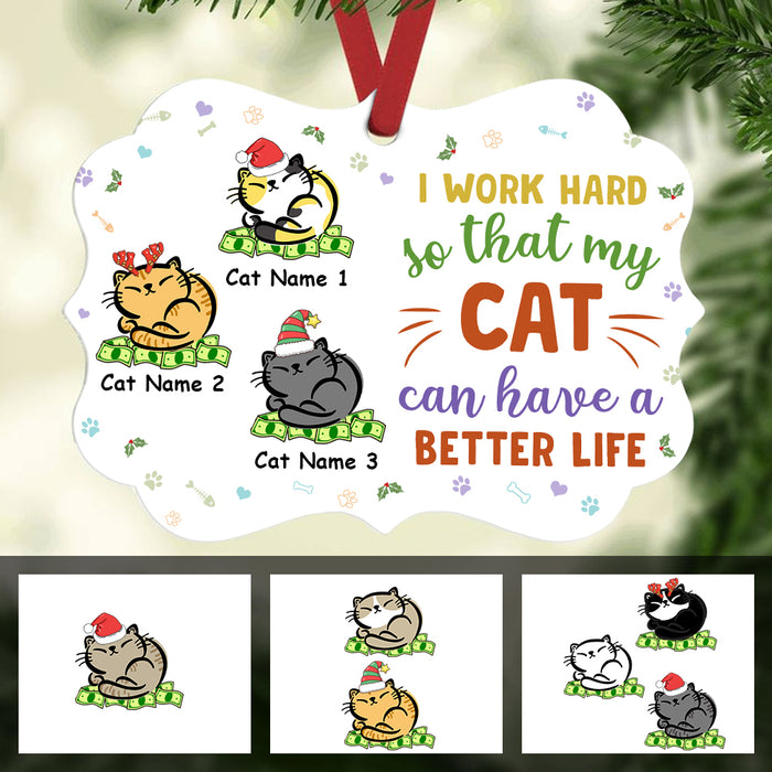 Personalized My Cat Can Have A Better Life Christmas MDF Benelux Ornament NB91 67O57 1