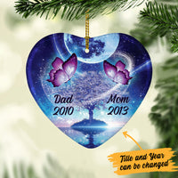 Personalized Butterfly Memorial Mom Dad Heart Ornament SB71 87O36 thumb 1