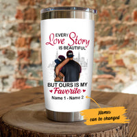 Personalized BWA Couple Love Story Steel Tumbler AG111 30O53 thumb 1