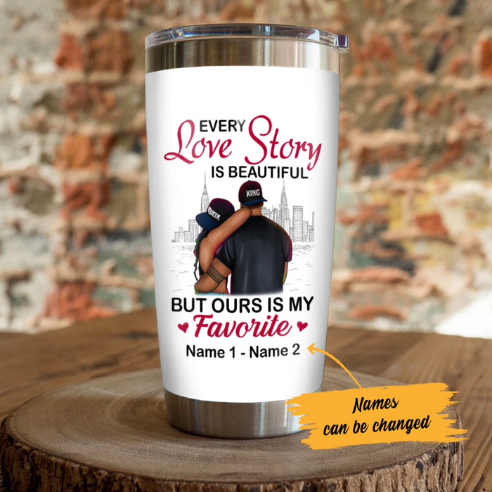Personalized BWA Couple Love Story Steel Tumbler AG111 30O53 1