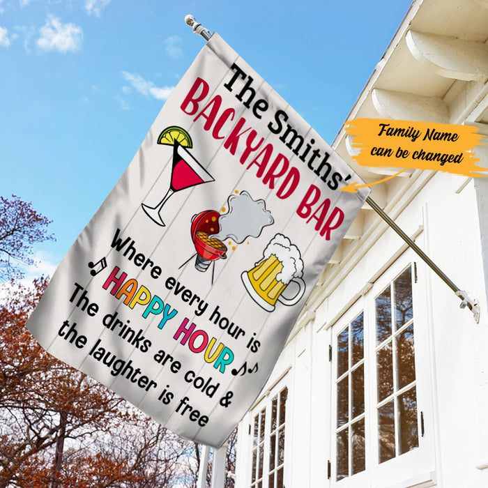 Personalized The Laughter Is Free Backyard Bar Gardening Flag AG71 29O53 1