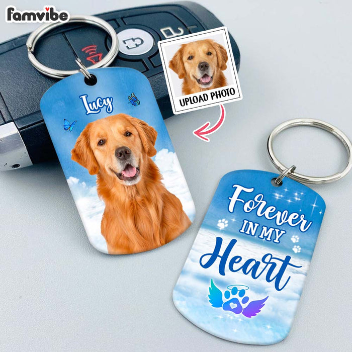 Personalized Gift For Dog Lovers Forever In My Heart Aluminum Keychain 31519 1