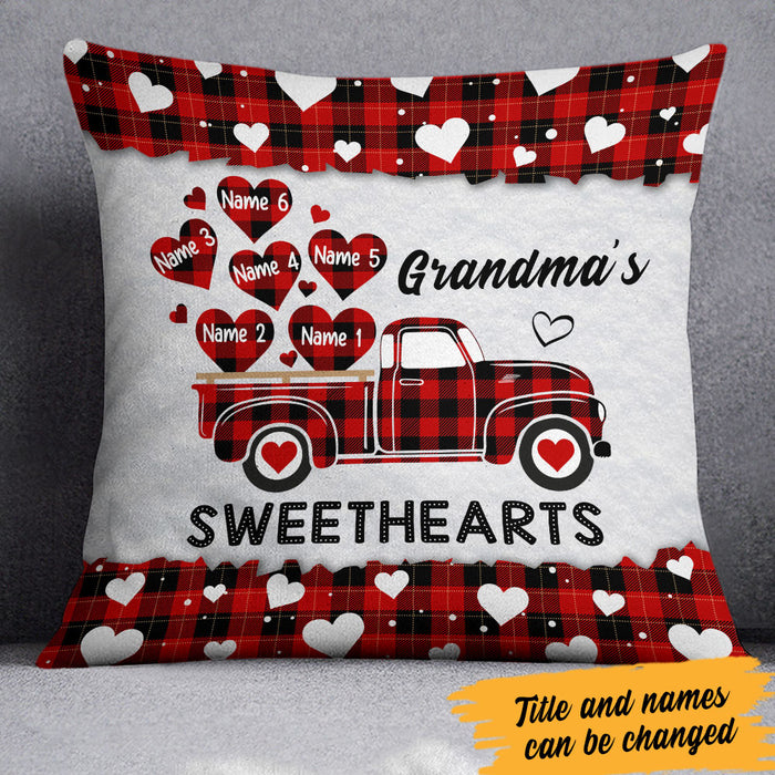 Personalized Grandma Sweethearts Truck Pillow FB241 67O60 1