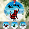 Personalized Cat Santa Sleigh Christmas  Ornament OB262 95O53 1