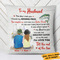 Personalized Couple Love Fishing Pillow MR223 65O36 (Insert Included) thumb 1