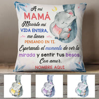 Personalized Spanish Mamá Abuela Elephant Mom Grandma Pillow AP272 65O60 (Insert Included) thumb 1