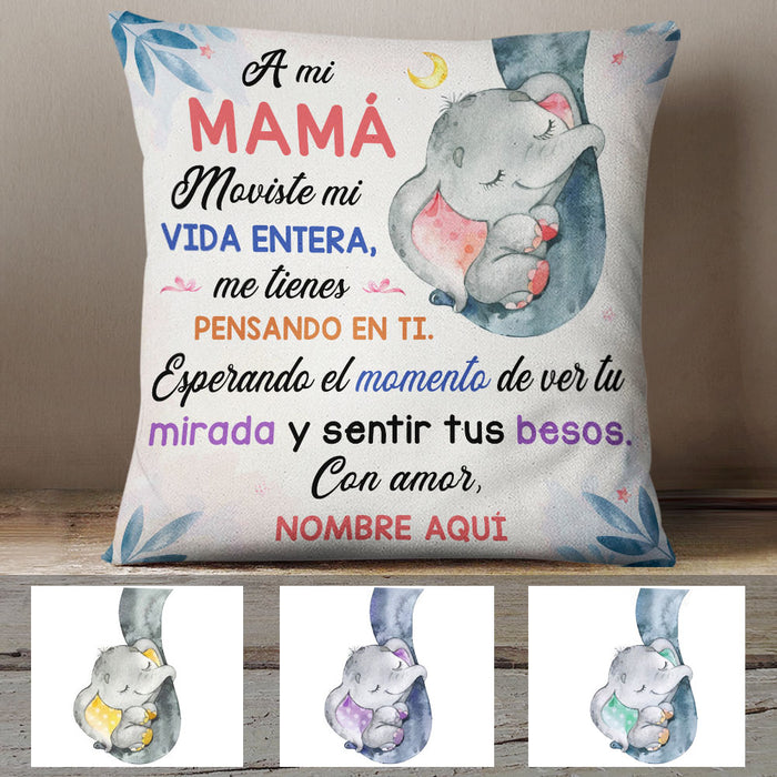 Personalized Spanish Mamá Abuela Elephant Mom Grandma Pillow AP272 65O60 (Insert Included) 1