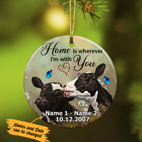 Personalized Cow Couple Home Is  Ornament SB144 65O34 thumb 1