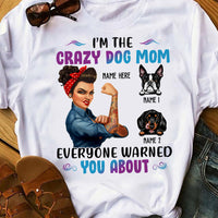 Personalized Crazy Dog Mom T Shirt FB42 95O36 thumb 1