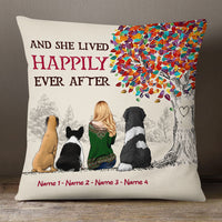 Personalized She Lived Happily Ever After With Dog Pillow JR251 30O53 (Insert Included) thumb 1