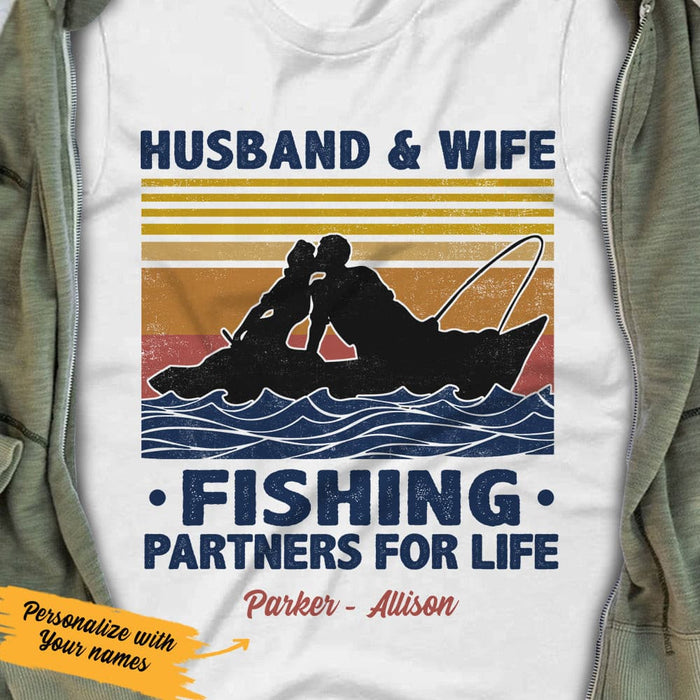 Personalized Fishing Husband & Wife White T Shirt JN181 95O57 1