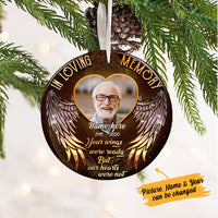 Personalized Your Wings Were Ready Memorial  Circle Ornament NB161 67O36 thumb 1