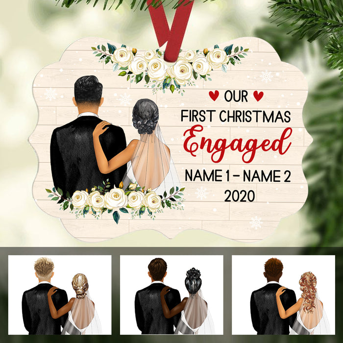 Personalized First Christmas Couple MDF Benelux Ornament NB92 85O47 1